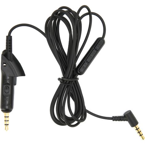 Cable de extensión, de metal y PVC, con micrófono y control de volumen, para auriculares QC15 (1/5)