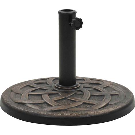 vidaXL Base de sombrilla redonda de poliresina bronce 19 kg (1/5)