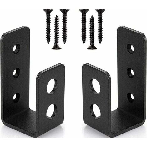 Paquet de 2 supports de porte en acier robuste pour portes 2x4, XU, Barre de sécurité en forme de U - KZQ (1/4)