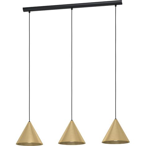 Lampada a sospensione Narics Black Brass Brushed, Gold L: 92 B: 22 h: 110 cm dimmerabile (1/3)