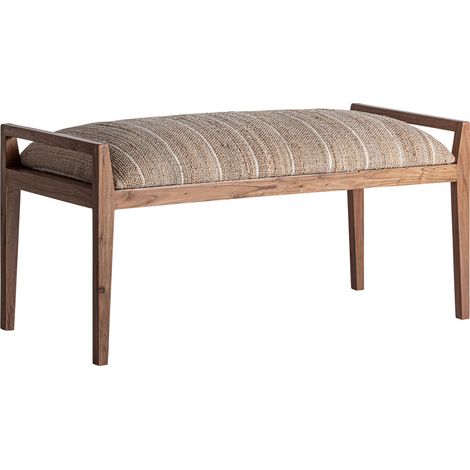 Banc contemporain en bois de manguier - marron et beige (1/5)