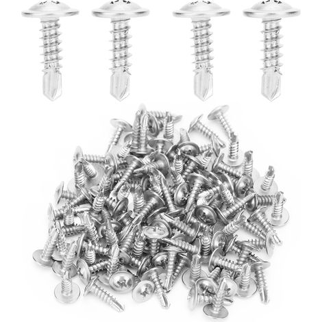 500 rondelles cruciformes M4,2 x 16 mm en acier inoxydable 410, vis autotaraudeuses à queue de perçage (1/5)