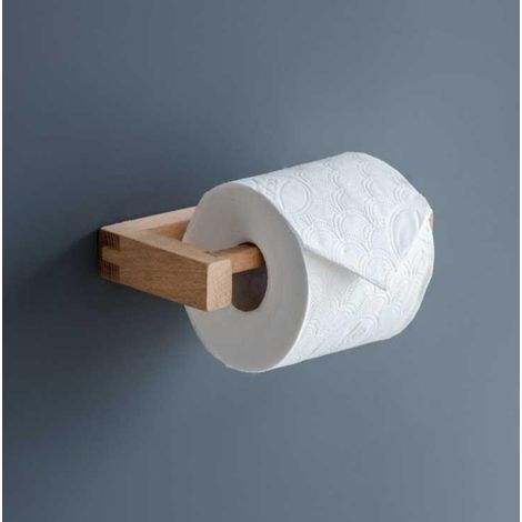 Southbourne Wooden Beech Bathroom Cloakroom Toilet Roll Holder Wall Mounted (1/3)