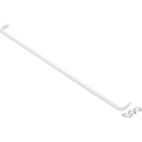 1 piece of 28-48 inch single adjustable telescopic grommet curtain rod including bracket screws (1/5)