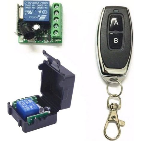 1 Commutateur sans fil 433Mhz, récepteur RF DC 12V 1CH, télécommande incluse, pour éclairage et appareils électriques (1/4)