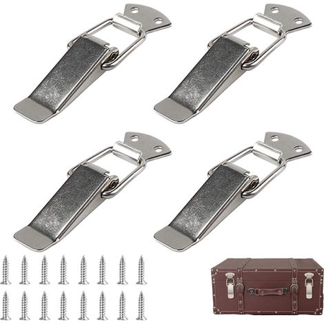 4 Pièces Loquet À Bascule Acier Inoxydable 56Mm Argenté - Fermoir De Tension Avec Vis Pour Boîte À Outils (1/5)
