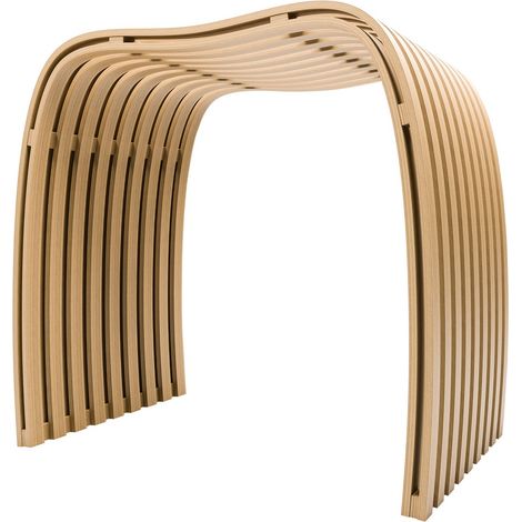 Schulte Badhocker aus Bambus – Traglast 130 kg, Sitzhöhe 46 cm, Breite 40 cm, ergonomisch geformt, rutsch- und standfest