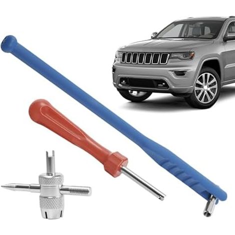 Outil de Dépose Tige Valve Clé D'Extraction Métallique,Kit Réparation Pneus 3 Pièces pour Moto vélo Auto SUV remorque Atelier mécanique - (1/5)