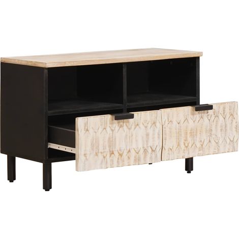Meuble TV avec tiroir Finition Lavage Blanc 70 x 33 x 46 cm (1/5)
