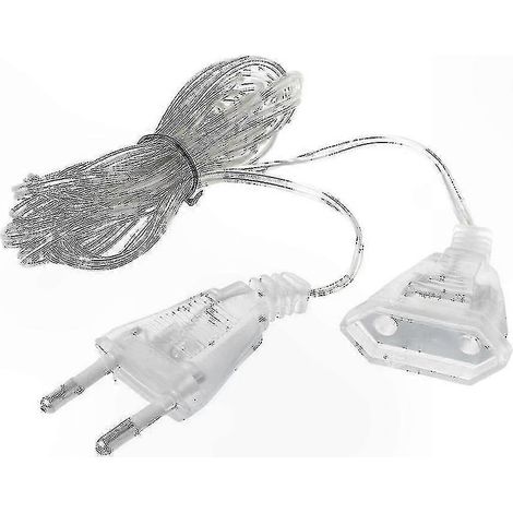 Cordon de rallonge transparent 5 mètres pour usage domestique et professionnel, multiprise électrique universelle, fil d'alimentation souple et durable, adapté aux appareils courants (1/2)