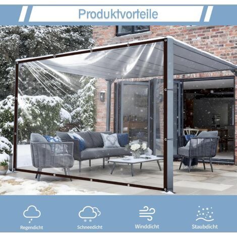 2 x 3 mètre Bâche transparente imperméable perforée idéale pour le mobilier de jardin adaptée à une utilisation extérieure résistante à la pluie isolation pour plantes anti poussière (1/5)