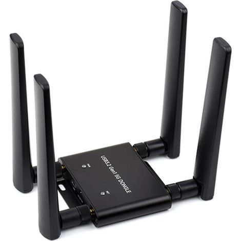 Compatible avec la carte d'extension Waveshare USB 3.2 Gen1 5G, dotée de 4 antennes, d'un boîtier en alliage d'aluminium et d'une compatibilité avec l'interface M.2 Key B. (1/3)
