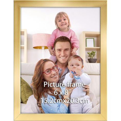 Bilderrahmen Fotorahmen Kunststoff Wand Tischaufsteller 15x20cm Gold (1/5)