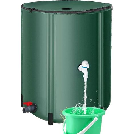 Récupérateur d'eau de pluie pliable de 200 L, récupérateur d'eau de pluie portable pour collecter l'eau des gouttières (1/5)