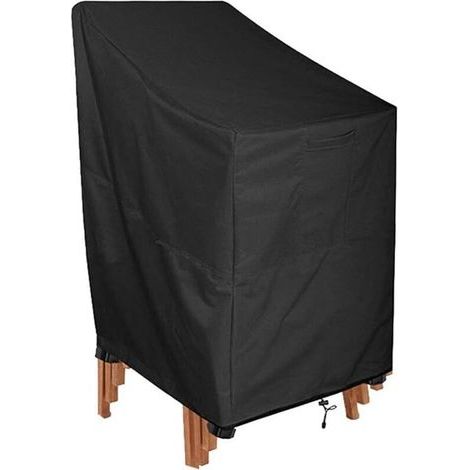 Gartenstuhlabdeckung, wasserdicht, winddicht, UV-Schutz, Schutzhülle für stapelbare Liegestühle, Schutz für Gartenmöbel – 114 x 85 x 65 cm (1/3)