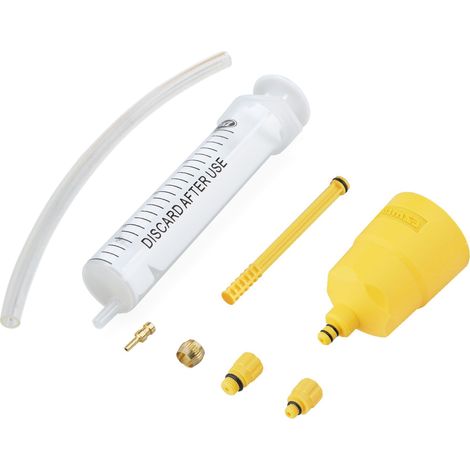 1 kit de purge de freins à disque hydrauliques, pour vélo VTT et route, compatible huile minérale, outil léger en plastique (1/5)