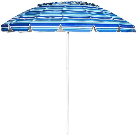 COSTWAY Ombrellone da Spiaggia 2,43 m, Ombrellone Portabile da Esterno con Borsa di Trasporto, con Protezione Solare, Ideale per Spiaggia, Balcone, Giardino, Blu navy