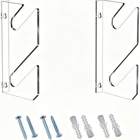 Support Mural Skateboard - Transparent Acrylique - Pour Skateboard Snowboard Longboard - Fixation Murale Stable - 2 Pièces (1/5)