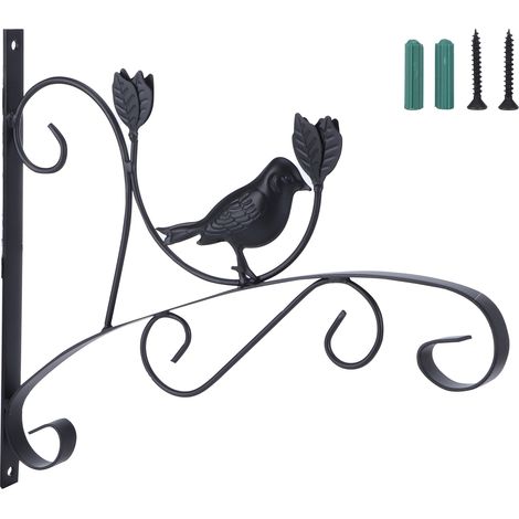 Support suspendu en fer forgé pour plantes, support mural pour pot de fleurs, idéal pour la décoration de balcon. (1/4)