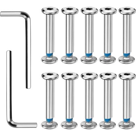 Vis de Roue de Patinage Vis de Patin en Ligne en Fer Boulon de Roue de Patin à Roues Vis de Remplacement de Patinage 31MM avec 2 Clé Hexagonale Intérieure pour Roue de Patinage (1/5)