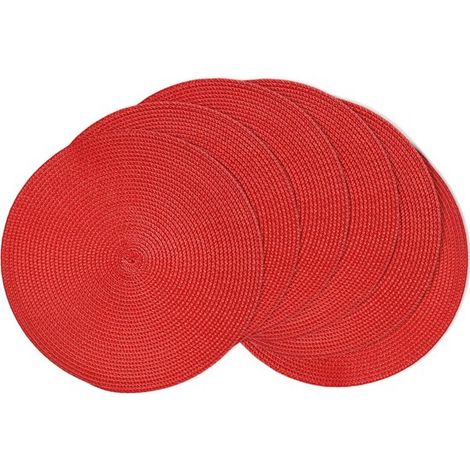 Runde Platzsets – 6-teiliges Set – Waschbar – Hitzebeständig – Ölbeständig – Cremeweiß (1/5)