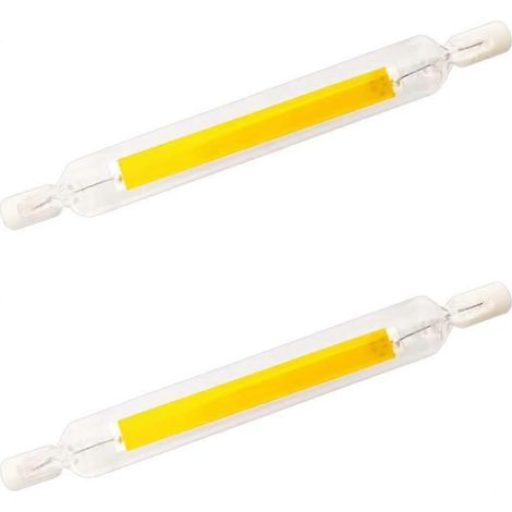 Ampoule LED R7s 10 W, filament COB 118 mm, blanc froid 6000 K, 220 V, culot double J118, tube linéaire LED, diffusion à 360°, non dimmable, lot de 2 (1/5)