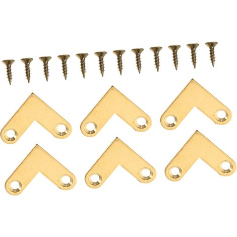 2 Winkelverbinder-Sets, vergoldete Messing-Winkelhalterungen, 6 Stück. (1/5)