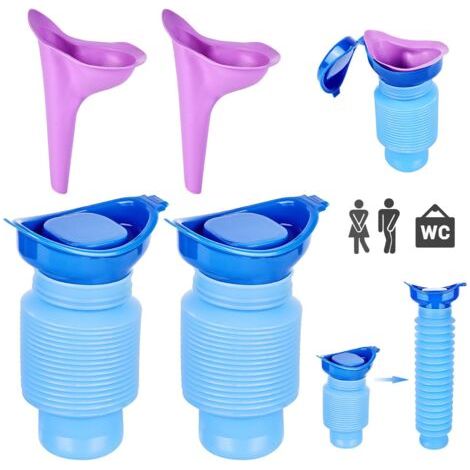 Urinoir Portable 750 ML, Urinoir Rétractable, Urinoir Femme, Bouteille d'urine, Personnel Mobile Toilette Pot, Urinoir d'urgence rétractable , Randonnée, Activités de Plein Air et Plus - Bleu (1/5)