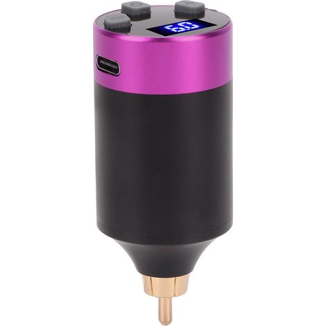Lot de 2 Batteries Tattoo 1500mAh Violette avec Câble USB, Alimentation Sans Fil pour Machine à Tatouer RCA, Léger avec Écran LED (1/5)