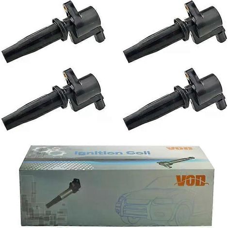 Bobines d'allumage (4 pièces) pour Volvo C30, S40, S80, V50 et V70, Ford Focus 2 1.8L et 2.0L, Galaxy (2006-2015), Mondeo et Transit 2.3L (référence 4M5G12A366BC). (1/5)