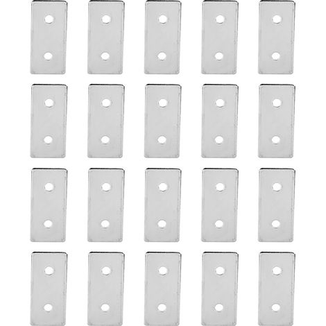 20 plaquettes de raccord en acier carbone pour profilés aluminium 2860, plaques de réparation plates, connecteurs de fixation (1/5)