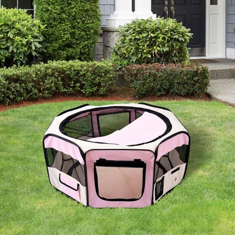 Rose 90x41 cm - Parc pliable conçu pour chiens et chats Parc portable pour petits animaux Tissu Oxford imperméable Ø