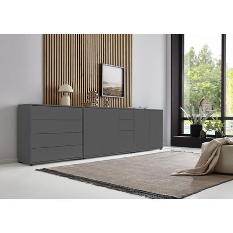 BMG Möbel Sideboard »Mailand Set 7«, Korpus und Fronten in Anthrazit, Anti-Fingerprint-Beschichtung (1/5)