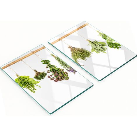 Taglieri da cucina decorativi in vetro con cordino per erbe aromatiche, 2x40x52 cm (1/5)