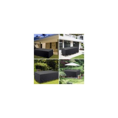 Housse de Protection Salon de Jardin, Bache de Protection Imperméable pour Table et Chaises Extérieures, Housse Rectangulaire de Meuble pour la Protection Contre la Neige, 230x146x69cm- Crezuo (1/4)