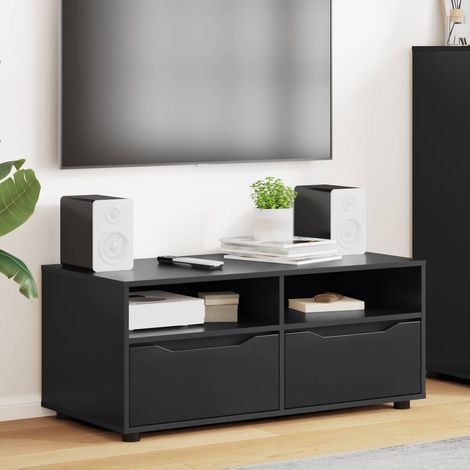 vidaXL Meuble TV 100 x 48 x 43 cm Noir Bois d'ingénierie (1/5)