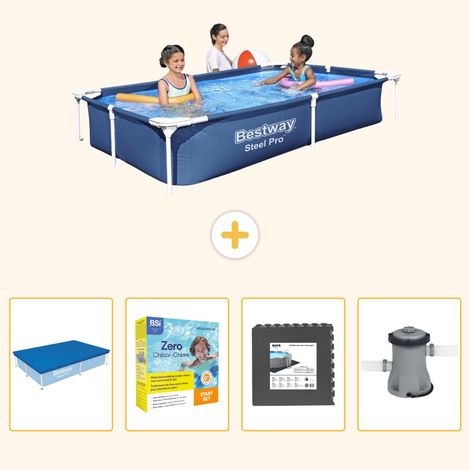 Bestway Bestway Steel Pro Rectangulaire - 221x150x43 cm - 5-pièces S85 (1/5)