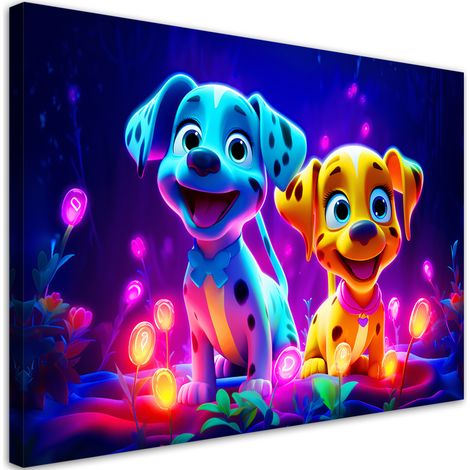 Canvas print, Neon dogs - 60x40 (1/5)