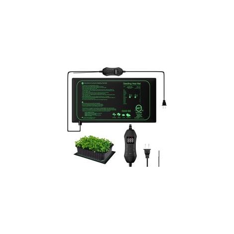 Tapis Chauffant pour semis, Coussin Chauffant hydroponique Chaud 7 W avec contrôle thermostatique Intelligent, étanche IPX4, Tapis Chauffant pour Plantes pour la Germination, 25 cm x 52,5 cm