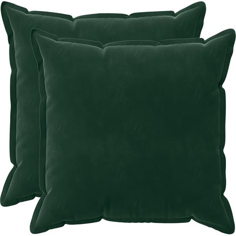 Cushion Cover 2 pcs HOUTEN Dark Green 70 x 70 cm Velvet vidaXL (1/5)