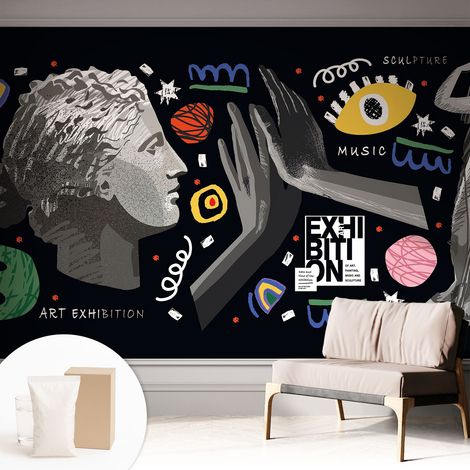 Carta Da Parati In Vlies Decorativa Per Pareti - Con Motivi Moderni - Con Colori Intensi - Per Ufficio Una mostra colorata 312x219 cm (1/5)