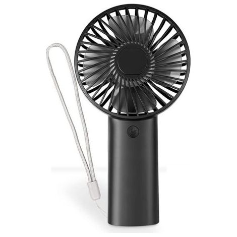 Ventilateur portable rechargeable par USB, 3 vitesses, vent fort et flux d'air puissant, pour l'intérieur et l'extérieur (couleur : noir) (1/5)