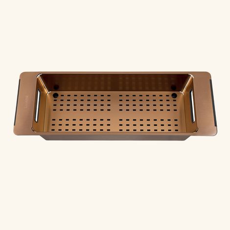 Passoire évier colander Luisina en inox PVD cuivre