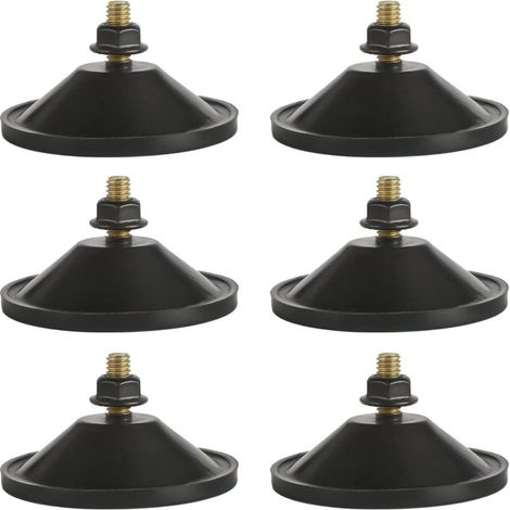 Lot de 6 ventouses à vide de 5,5 mm avec crochet en verre noir et tige filetée M6 x 14. Support à ventouse en verre noir. (1/5)