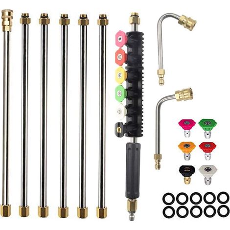 Rallonge de 120 pouces pour nettoyeurs haute pression, outils télescopiques, têtes de buse pour fenêtres et outils pour gouttières. (1/5)