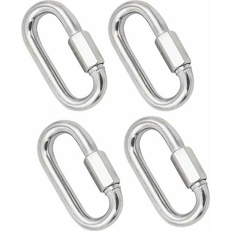 YMYNY Mousqueton en Acier Inoxydable Robuste M8 304 Vis à Dégagement Rapide Porte-clés à Maillon Rapide pour la Maison Camping Alpinisme Randonnée Capacité de Voyage (1/4)