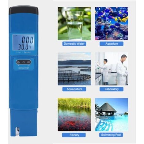 3-in-1-Tester für Redoxpotenzial, Restchlor und Temperatur für Aquarien, Teiche und Schwimmbäder – Komplettes Testset (1/4)
