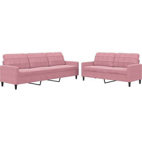 Maison Exclusive - Set di Divani 2 pz con Cuscini rosa in Velluto
