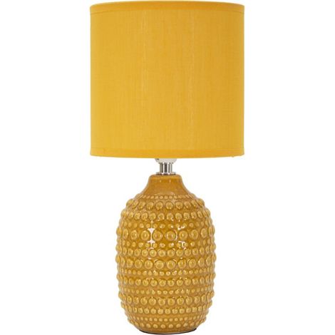 Lampe à Poser en Céramique "Points" 30cm Moutarde (1/5)