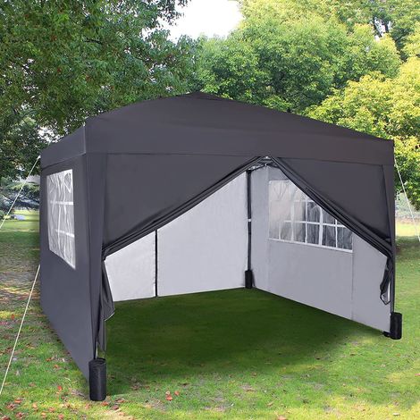Mcc 3 x 3 m Pop up Gazebo Waterproof Outdoor Garden Marquee Canopy WS GREY